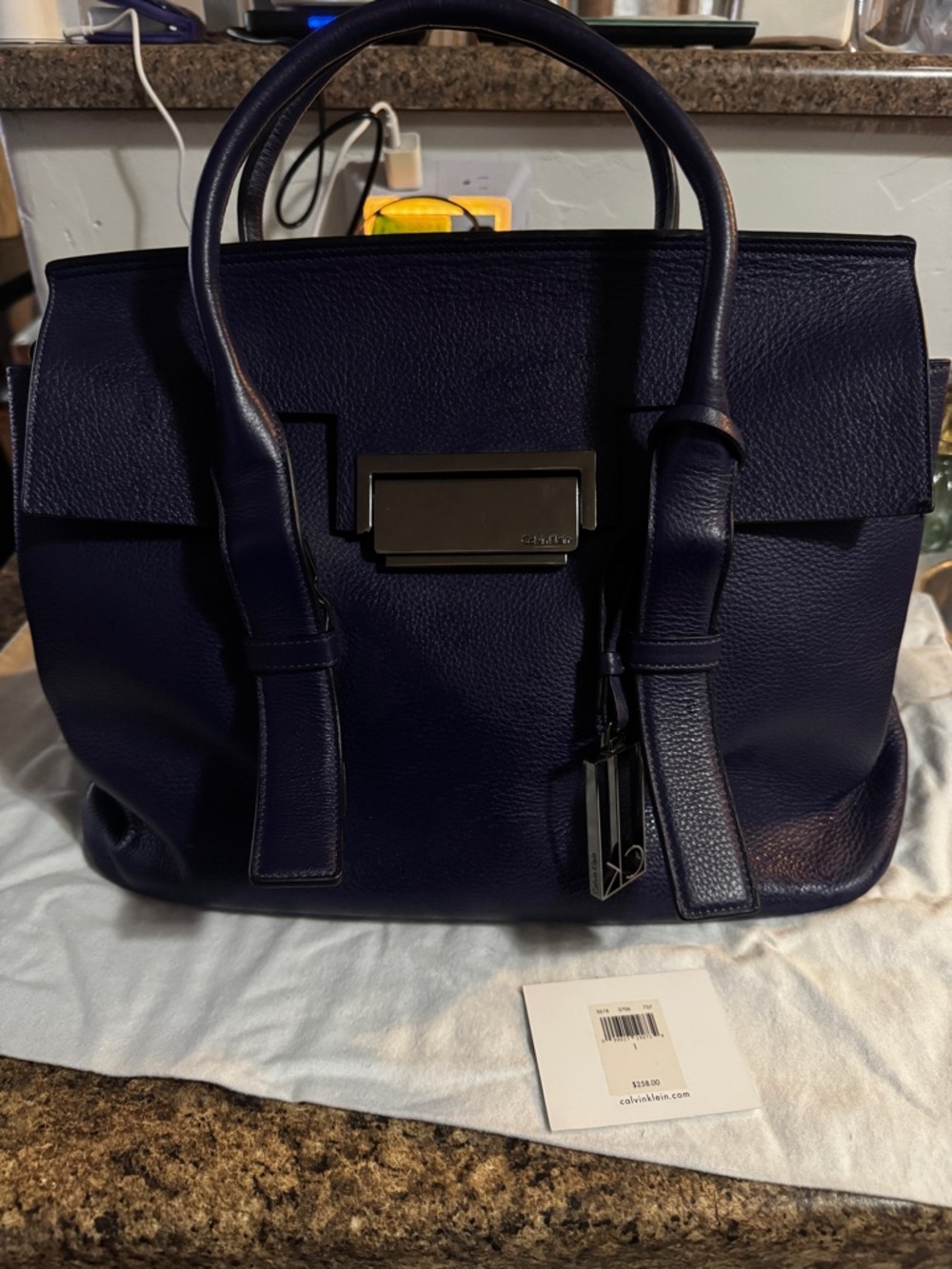 Calvin Klein purple Satchel with Top Handles